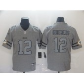 Green Bay Packers #12 Aaron Rodgers 2019 Gray Gridiron Gray Vapor Untouchable Limited Nike NFL Men Jersey