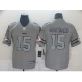 Kansas City Chiefs #15 Patrick Mahomes 2019 Gray Gridiron Gray Vapor Untouchable Limited Nike NFL Men Jersey