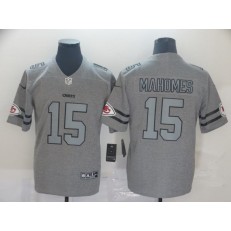 Kansas City Chiefs #15 Patrick Mahomes 2019 Gray Gridiron Gray Vapor Untouchable Limited Nike NFL Men Jersey
