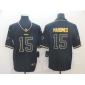 Kansas City Chiefs #15 Patrick Mahomes Black Gold Throwback Vapor Untouchable Limited Nike NFL Men Jersey
