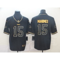 Kansas City Chiefs #15 Patrick Mahomes Black Gold Throwback Vapor Untouchable Limited Nike NFL Men Jersey