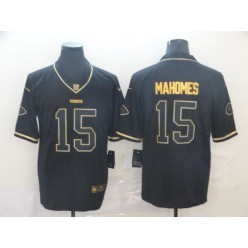 Kansas City Chiefs #15 Patrick Mahomes Black Gold Throwback Vapor Untouchable Limited Nike NFL Men Jersey