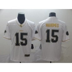 Kansas City Chiefs #15 Patrick Mahomes White Gold Vapor Untouchable Limited Nike NFL Men Jersey