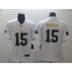 Kansas City Chiefs #15 Patrick Mahomes White Gold Vapor Untouchable Limited Nike NFL Men Jersey