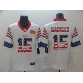 Kansas City Chiefs #15 Patrick Mahomes White USA Flag Fashion Limited Nike NFL Men Jersey