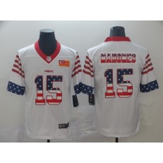 Kansas City Chiefs #15 Patrick Mahomes White USA Flag Fashion Limited Nike NFL Men Jersey