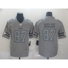 Kansas City Chiefs #87 Travis Kelce 2019 Gray Gridiron Gray Vapor Untouchable Limited Nike NFL Men Jersey