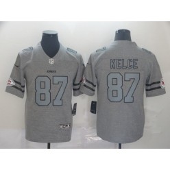 Kansas City Chiefs #87 Travis Kelce 2019 Gray Gridiron Gray Vapor Untouchable Limited Nike NFL Men Jersey