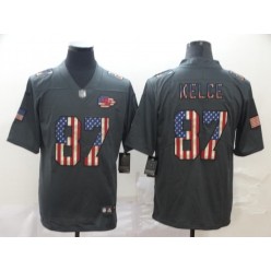 Kansas City Chiefs #87 Travis Kelce 2019 Salute To Service USA Flag Fashion Limited Nike NFL Men Jersey