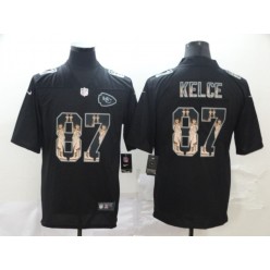 Kansas City Chiefs #87 Travis Kelce Black Statue Of Liberty Limited Nike NFL Men Jersey