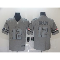 New England Patriots #12 Tom Brady 2019 Gray Gridiron Gray Vapor Untouchable Limited Nike NFL Men Jersey