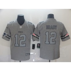 New England Patriots #12 Tom Brady 2019 Gray Gridiron Gray Vapor Untouchable Limited Nike NFL Men Jersey