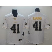 New Orleans Saints #41 Alvin Kamara White Gold Vapor Untouchable Limited Nike NFL Men Jersey