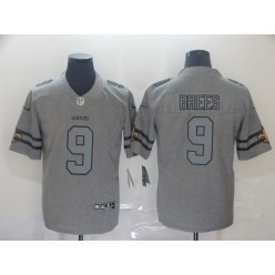 New Orleans Saints #9 Drew Brees 2019 Gray Gridiron Gray Vapor Untouchable Limited Nike NFL Men Jersey