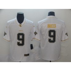 New Orleans Saints #9 Drew Brees White Gold Vapor Untouchable Limited Nike NFL Men Jersey