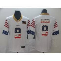 New Orleans Saints #9 Drew Brees White USA Flag Fashion Limited Nike NFL Men Jersey