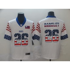 New York Giants #26 Saquon Barkley White USA Flag Fashion Limited Nike NFL Men Jersey