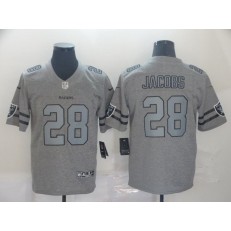 Oakland Raiders #28 Josh Jacobs 2019 Gray Gridiron Gray Vapor Untouchable Limited Nike NFL Men Jersey