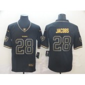 Oakland Raiders #28 Josh Jacobs Black Gold Throwback Vapor Untouchable Limited Nike NFL Men Jersey