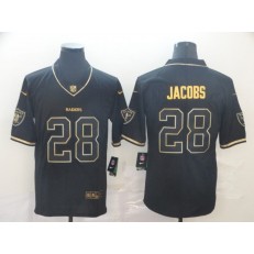 Oakland Raiders #28 Josh Jacobs Black Gold Throwback Vapor Untouchable Limited Nike NFL Men Jersey