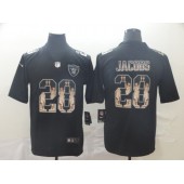 Oakland Raiders #28 Josh Jacobs Black Statue Of Liberty Limited Nike NFL Men Jersey