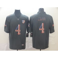 Oakland Raiders #4 Derek Carr 2019 Salute To Service USA Flag Fashion Limited Nike NFL Men Jersey