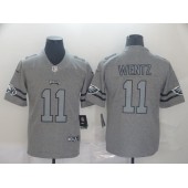 Philadelphia Eagles #11 Carson Wentz 2019 Gray Gridiron Gray Vapor Untouchable Limited Nike NFL Men Jersey