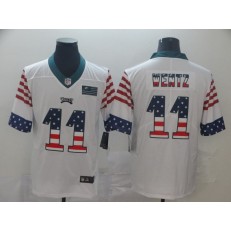 Philadelphia Eagles #11 Carson Wentz White USA Flag Fashion Limited Nike NFL Men Jersey