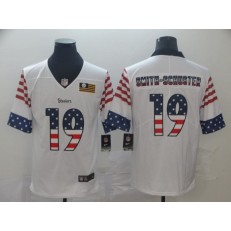 Pittsburgh Steelers #19 JuJu Smith-Schuster White USA Flag Fashion Limited Nike NFL Men Jersey