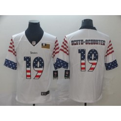 Pittsburgh Steelers #19 JuJu Smith-Schuster White USA Flag Fashion Limited Nike NFL Men Jersey