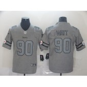 Pittsburgh Steelers #90 T.J. Watt 2019 Gray Gridiron Gray Vapor Untouchable Limited Nike NFL Men Jersey
