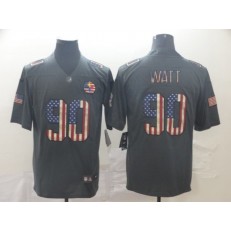 Pittsburgh Steelers #90 T.J. Watt 2019 Salute To Service USA Flag Fashion Limited Nike NFL Men Jersey