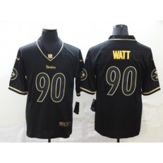 Pittsburgh Steelers #90 T.J. Watt Black Gold Throwback Vapor Untouchable Limited Nike NFL Men Jersey