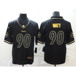 Pittsburgh Steelers #90 T.J. Watt Black Gold Throwback Vapor Untouchable Limited Nike NFL Men Jersey