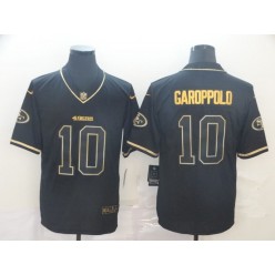 San Francisco 49ers #10 Jimmy Garoppolo Black Gold Throwback Vapor Untouchable Limited Nike NFL Men Jersey