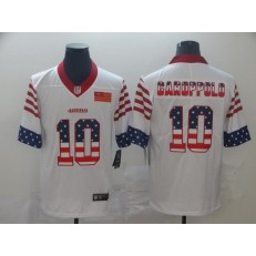 San Francisco 49ers #10 Jimmy Garoppolo White USA Flag Fashion Limited Nike NFL Men Jersey