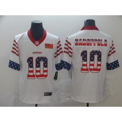 San Francisco 49ers #10 Jimmy Garoppolo White USA Flag Fashion Limited Nike NFL Men Jersey