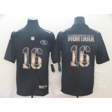 San Francisco 49ers #16 Joe Montana Black Statue Of Liberty Limited Nike NFL Men Jersey
