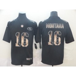 San Francisco 49ers #16 Joe Montana Black Statue Of Liberty Limited Nike NFL Men Jersey