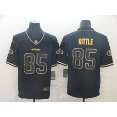 San Francisco 49ers #85 George Kittle Black Gold Throwback Vapor Untouchable Limited Nike NFL Men Jersey