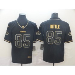 San Francisco 49ers #85 George Kittle Black Gold Throwback Vapor Untouchable Limited Nike NFL Men Jersey