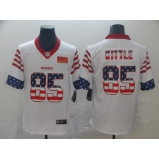 San Francisco 49ers #85 George Kittle White USA Flag Fashion Limited Nike NFL Men Jersey