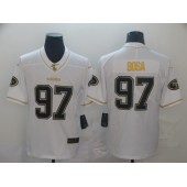 San Francisco 49ers #97 Nick Bosa White Gold Vapor Untouchable Limited Nike NFL Men Jersey