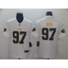 San Francisco 49ers #97 Nick Bosa White Gold Vapor Untouchable Limited Nike NFL Men Jersey