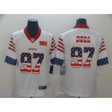 San Francisco 49ers #97 Nick Bosa White USA Flag Fashion Limited Nike NFL Men Jersey