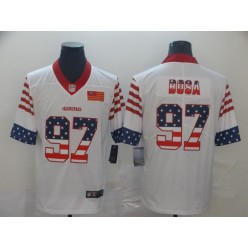 San Francisco 49ers #97 Nick Bosa White USA Flag Fashion Limited Nike NFL Men Jersey