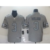Seattle Seahawks #3 Russell Wilson 2019 Gray Gridiron Gray Vapor Untouchable Limited Nike NFL Men Jersey