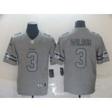 Seattle Seahawks #3 Russell Wilson 2019 Gray Gridiron Gray Vapor Untouchable Limited Nike NFL Men Jersey
