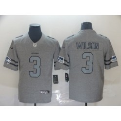 Seattle Seahawks #3 Russell Wilson 2019 Gray Gridiron Gray Vapor Untouchable Limited Nike NFL Men Jersey
