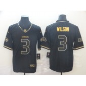 Seattle Seahawks #3 Russell Wilson Black Gold Throwback Vapor Untouchable Limited Nike NFL Men Jersey